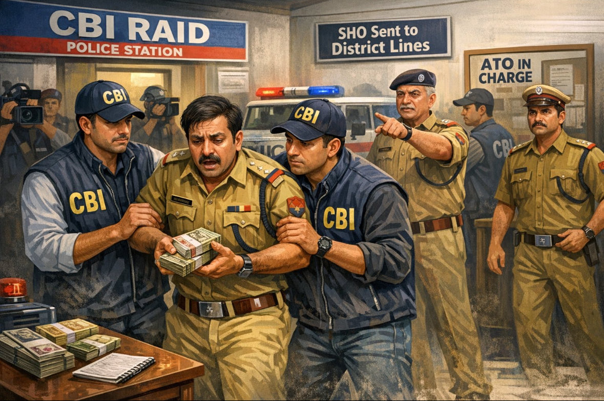 दिल्ली पुलिस के एक SI ने कुछ ऐसा घिनौना काम किया - 

नतीजा ये हुआ कि <a href="/CBIHeadquarters/">Central Bureau of Investigation (India)</a> भी मैदान में उतर गई है।

पश्चिम विहार वेस्ट थाने में तैनात थानेदार #SI_Manoj_Meena को रिश्वत लेते रंगे हाथ गिरफ्तार कर लिया।
<a href="/DelhiPolice/">Delhi Police</a> <a href="/CPDelhi/">CP Delhi #DilKiPolice</a> <a href="/HMOIndia/">गृहमंत्री कार्यालय, HMO India</a> <a href="/PMOIndia/">PMO India</a>
