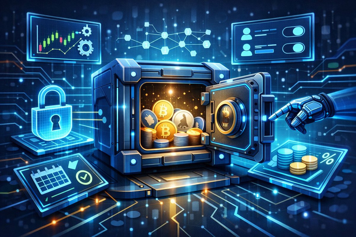 DTebias's tweet photo. Most onchain asset management still feels rigid — static wallets, no logic, no control.

@River4fun Smart Vaults change that: programmable, modular vaults with built-in permissions automation, and composability.

Not just storage — active asset management.

$RIVER is making work. https://t.co/FqhzXFw6Yd