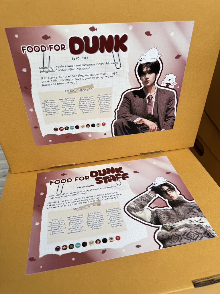 Dunk_OfficialTH's tweet photo. [ #DunkFoodSupport ] 

#JoongDunkFancon

Date: 5 April 2026
Meal: Lunch  
From: @teamjoongdunk 
@PortalJoongDunk 
@JDInsights_ 
@JD_Strategies  
@jasp_ermex 
@joongdunkeu 
@JoongUSA 
@JoongDunkLvrsBr
@JoongDunk_mex
@JD_bolivia 

We deeply appreciate your kindness and love for Dunk Natachai. 🙏🏻🖤 

@dunknatachai #dunknatachai #dunkdunk