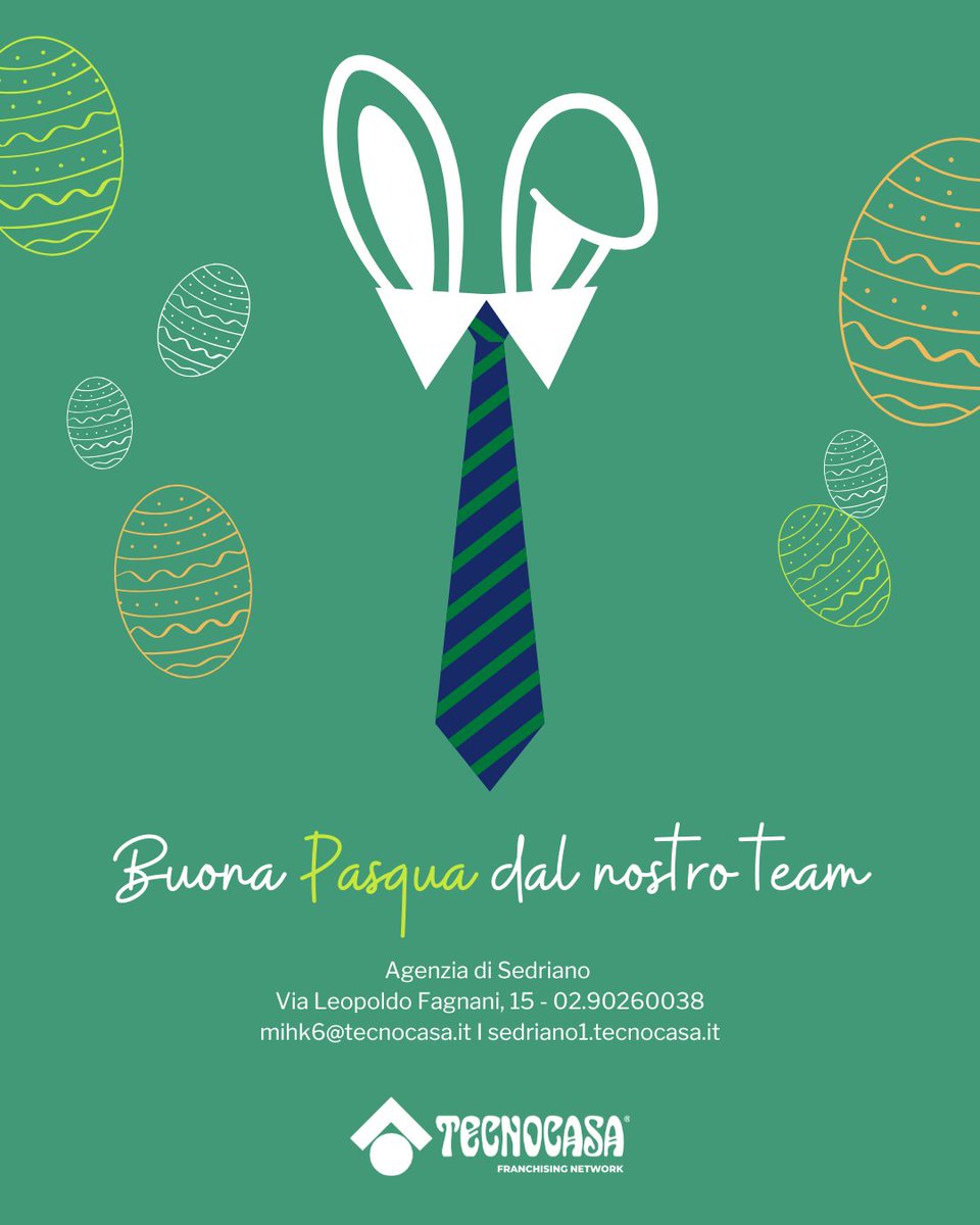 TSedriano's tweet photo. Buona Pasqua 🐣 dallo staff della Tecnocasa di Sedriano!
#tecnocasa #sedriano #pasqua #buongiorno #hello #house #home https://t.co/Iv1EZ8XVAs