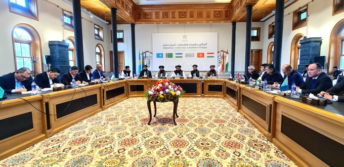 taahir_khan's tweet image. The #Afghan Foreign Ministry said Sunday that the “Afghanistan–Central #Asia Consultative Dialogue” has started in #Kabul at the initiative of the Ministry of Foreign Affairs of the the #Islamic #Emirate of #Afghanistan (IEA).  The Afghan FM says the "pragmatic,