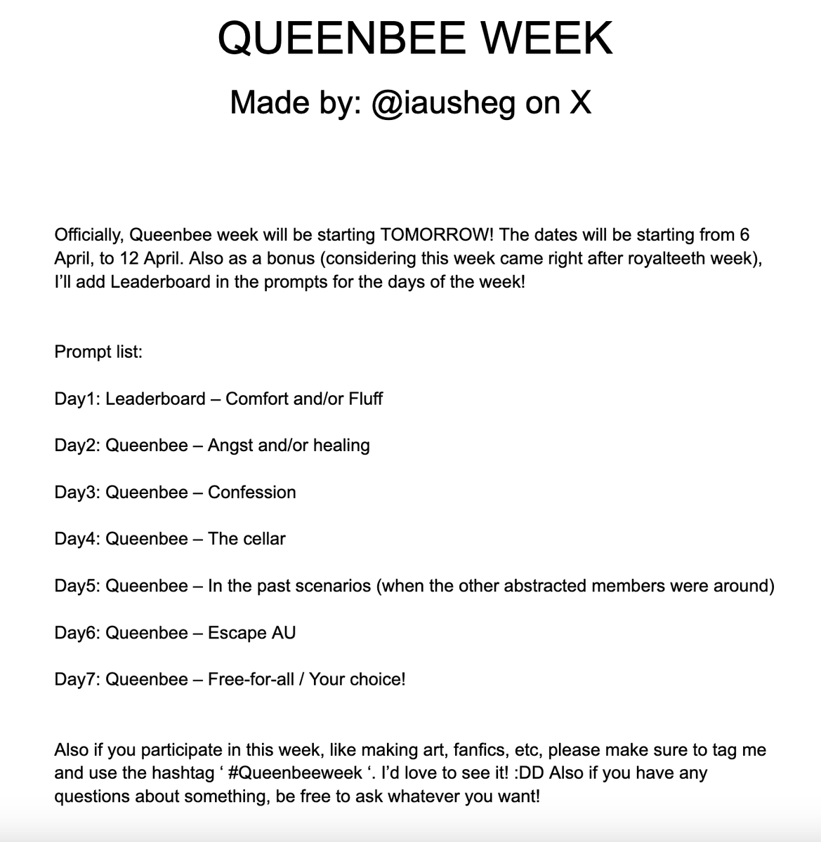 iausheg's tweet image. Queenbee Week poster! 

 #QueenbeeWeek #fypシ゚viral #fypシ゚ #tadcfandom #Caine #Queenie