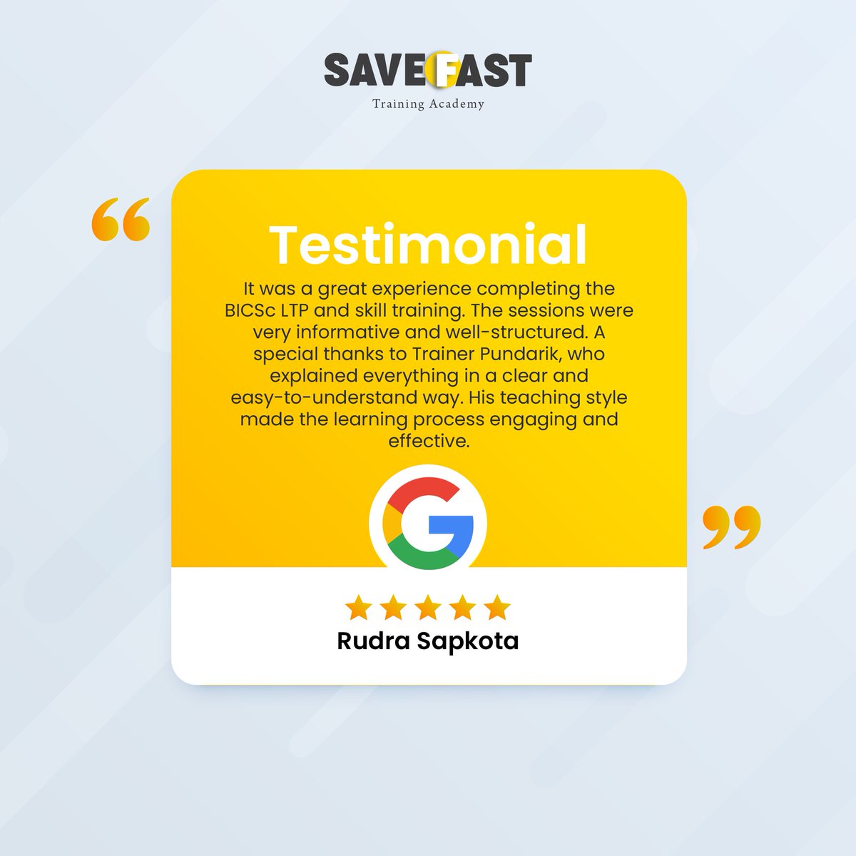 save_fast's tweet photo. What our participants say matters. Their feedback shows the quality, care, and real impact of our training. Every testimonial reflects trust and transformation. Thank you for choosing SaveFast for your safety journey.
#Testimonial #TrustedTraining #SaveFastUAE https://t.co/cUW99oQ9Ar
