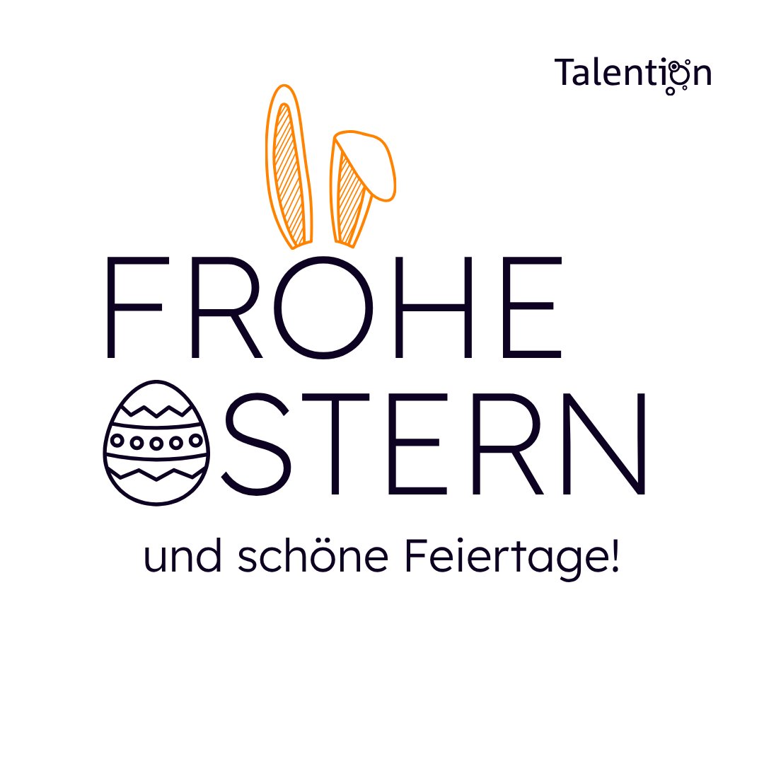 talention_de's tweet photo. Frohe Ostern! Unser gesamtes Team wünscht Euch wunderschöne Feiertage mit hoffentlich viel Sonnenschein, schöner Momente und Zeit mit den Menschen, die Euch am Herzen liegen. https://t.co/Rg8iNkmMpd