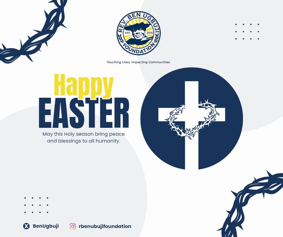 BenUgbuji's tweet photo. 🌸✨ Happy Easter! ✨🌸

May this season of renewal bring hope, love and new beginnings to every heart we touch. Together, we continue to make a difference—spreading kindness, uplifting communities and inspiring brighter futures.

Wishing you a joyful Easter! 🐣💛 https://t.co/kkiKzAJDkV