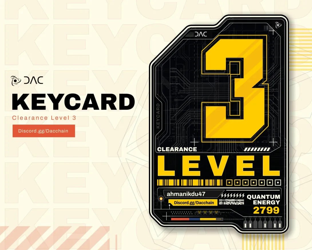 FreelancertvPro's tweet photo. @dac_chain
Who are joined Q-chip Event

Now time to claim Key - card from Discord
https://t.co/facpoyrosZ

Join discord
Claim key-card 
update level

i Accumulate highest Tier https://t.co/y93YjuiY7B
