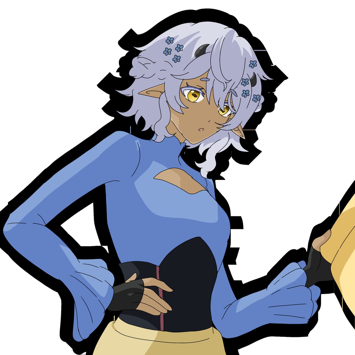 Thyn_Axyl's tweet photo. My sona for crk her name is Forget-me-knot Cookie https://t.co/s3hmvhr9IK