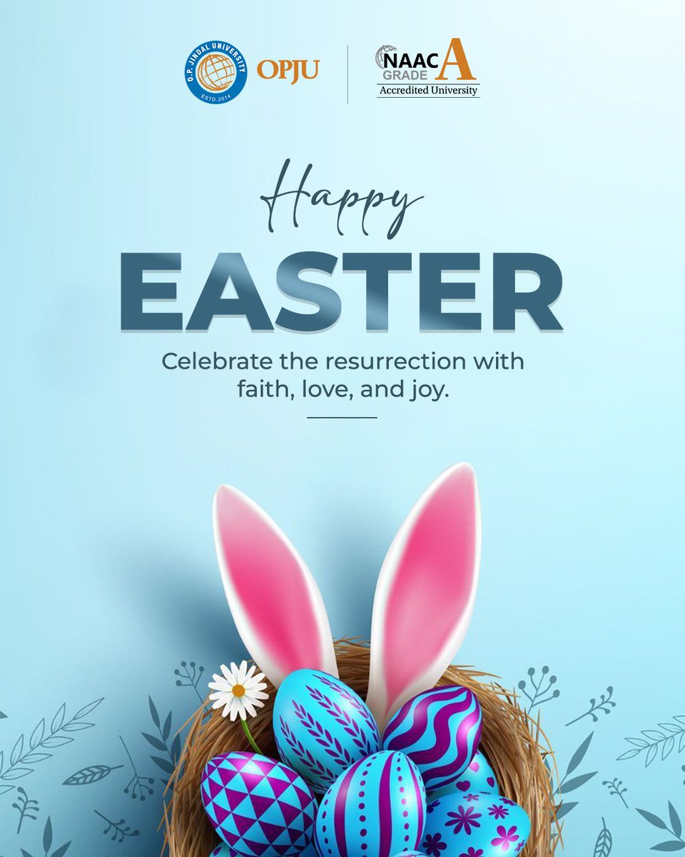 OPJUniversity's tweet image. Wishing you a joyful Easter filled with fresh beginnings, bright moments, and positivity that stays with you all season long.

#OPJU #Easter #Joy #FreshStart #Spring #Happiness #Celebrate #GoodVibes #Moments #Life #Positive #Cheer