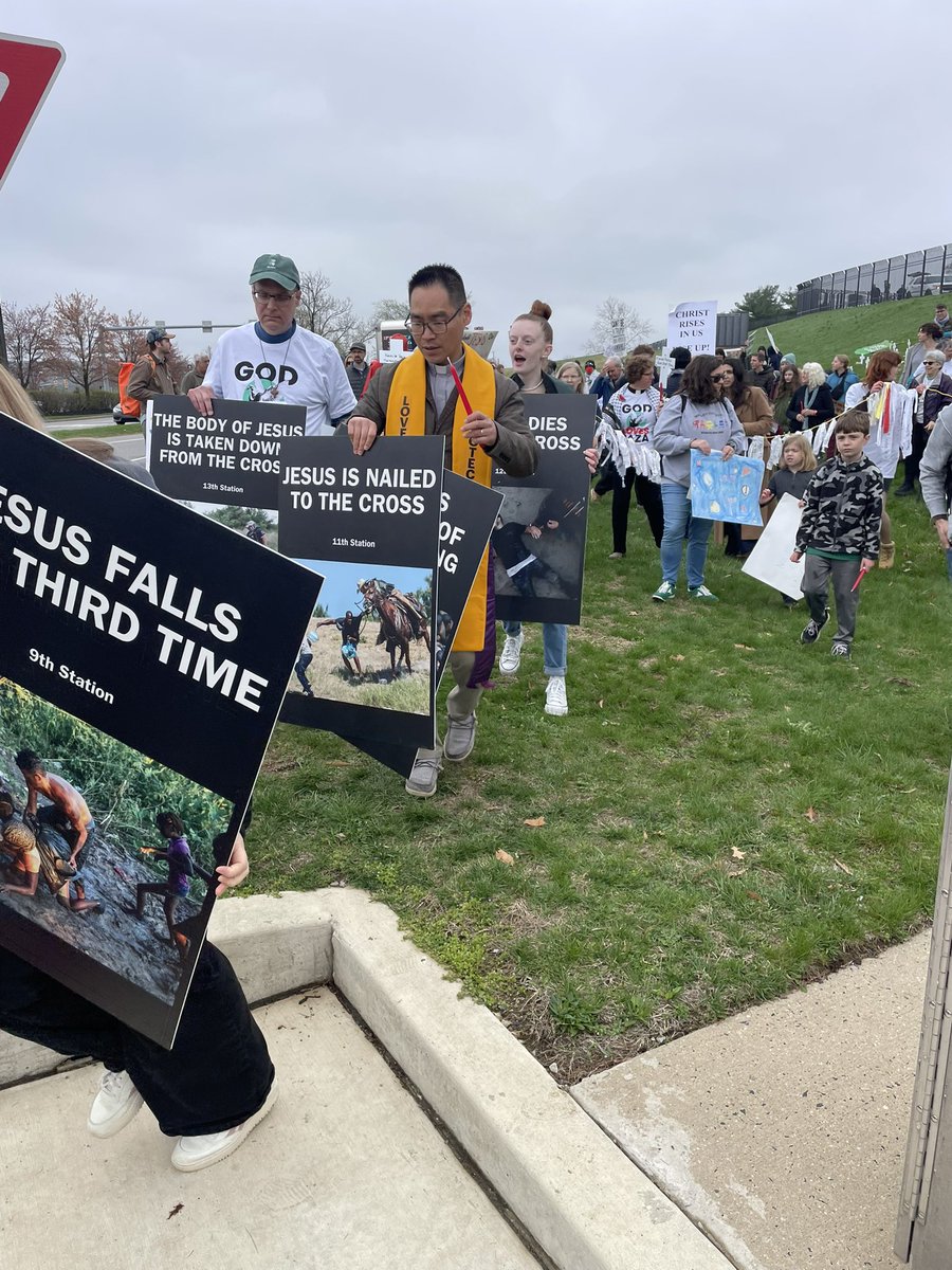 ShaneClaiborne's tweet image. Yesterday, a couple hundred of us gathered outside the world’s largest weapons contractor, Lockheed Martin. On Good Friday, when Christians around the world remember the suffering and death of Jesus, we also remembered the victims of violence today. We read the names of the