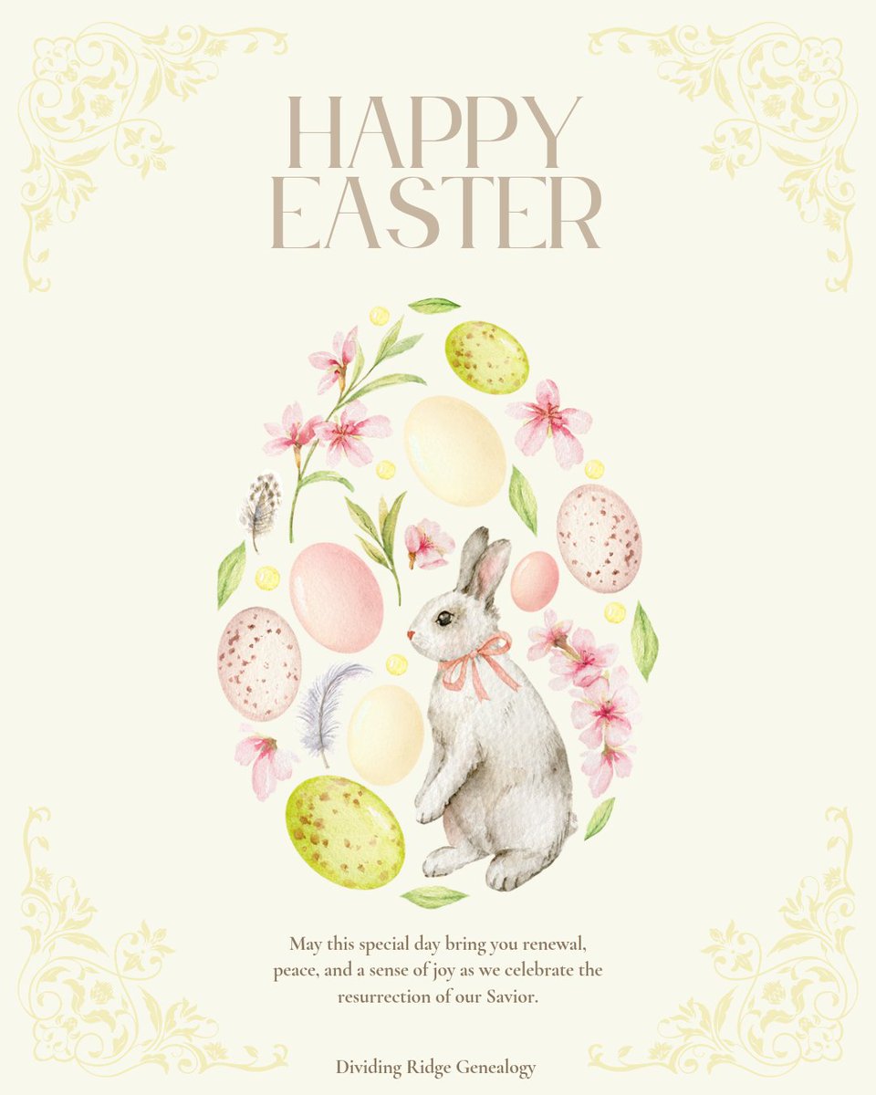 DividingRG's tweet photo. #HappyEaster to all of our friends, followers, &amp; fellow researchers of X! See our full message on our Facebook &amp; other social media pages. Visit our link here or in bio https://t.co/CInt1tMeiL for platforms. 🐣 

#Storied #Ancestry #Genealogy #HistoryandHeritage https://t.co/6B9ASLuaUn