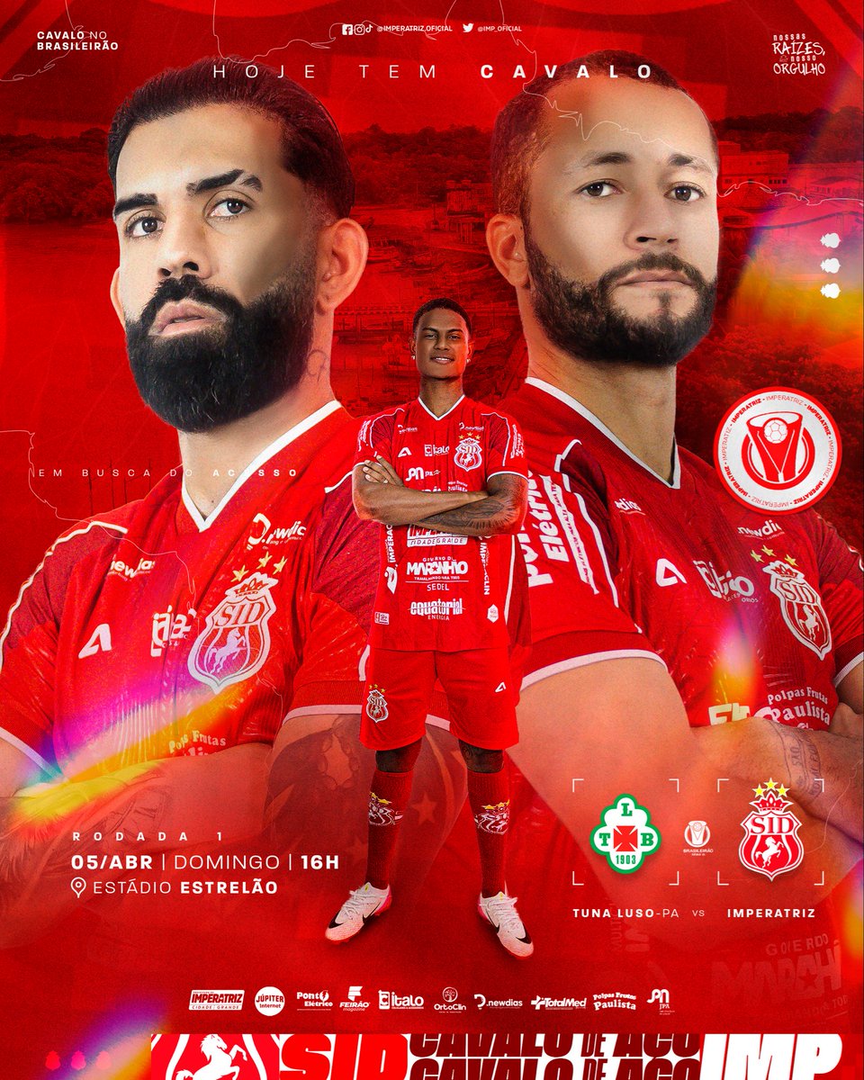 HOJE TEM CAVALOOOOOOOOOOOO! 🫀🐎🇮🇩

🆚 Tuna Luso-PA
📆 05/04
🕞 16h
🏟️ Estrelão    
📍 Augusto Corrêa-PA 
🏆 #BrasileirãoSérieD | Rodada 1
#️⃣ #TUNXIMP 
📺 Metrópoles Esportes (YouTube) 

#Imperatriz #CavalodeAço