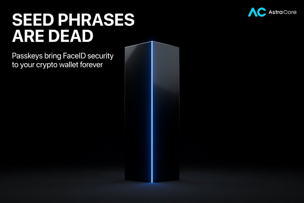 AstraCoreGlobal's tweet image. Seed phrases are dead. ⚰️

Passkeys kill copy-paste risks and phishing forever. AstraCore's account abstraction makes Web3 as secure as FaceID.

#AccountAbstraction #Web3UX #Ethereum #AIxCrypto
