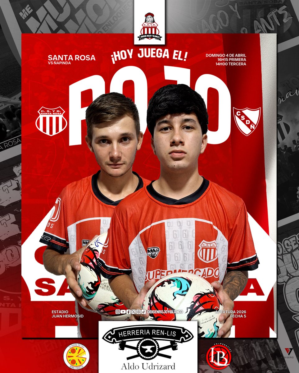 origen_rojo's tweet photo. HOY JUEGA EL ROJO ❤️🤍

Santa Rosa recibe a Ñapinda
📍 Fecha 5 – Liga Departamental de Colón
#Vamoslosrojos https://t.co/TLGUzmKcVF
