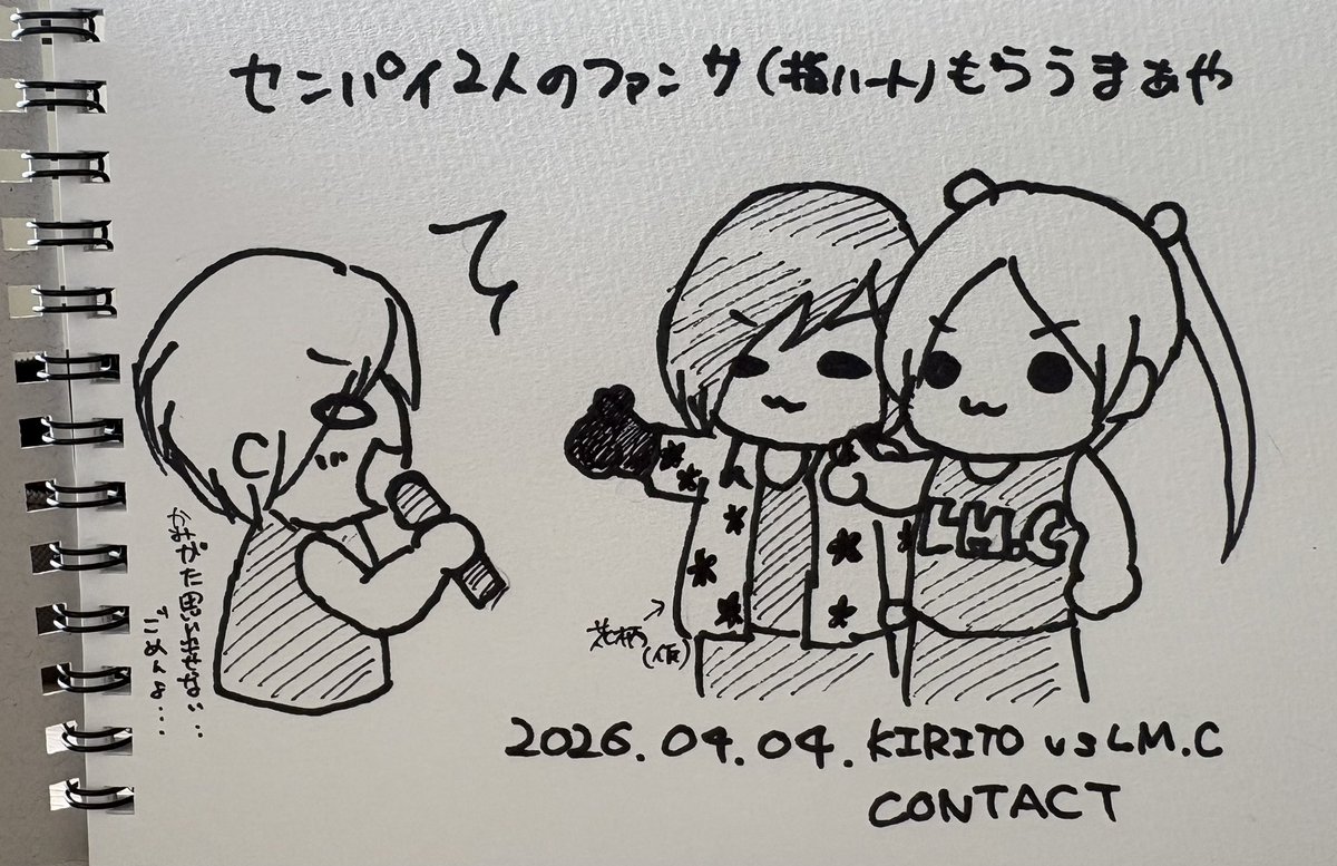 昨日のライブの思い出。記憶消える前にザッと描いたから、色々おかしくてごめんね。
