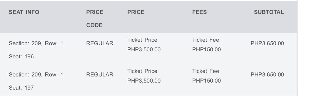 jaybeomsoul's tweet photo. WTS LFB COJ “Sandali” Ticket  (2) UB1 Sec 209 / Row 1 / Seats 196–197 
7300 BOTH / 3650 EACH (incl. 150 fee)
 • Purchased via TicketNet, unclaimed • Meet-up: Manila / Cubao if bet niyo iclaim 
DM!! RFS: conflict sched
#CupOfJoe #SandaliTheCOJFest #SANDALITheCupOfJoeFest https://t.co/fhj6R82d0w