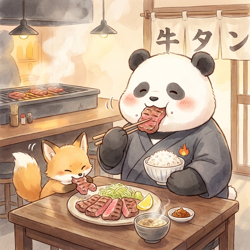Panda_Studio_Ai's tweet image. 『牛タン天国😋』

#パンダ #panda #AIart #牛タン塩焼き #パンダのお昼ご飯