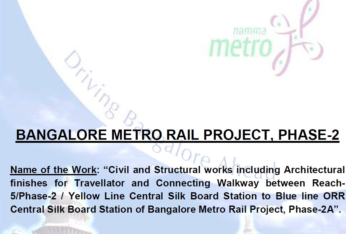 IndexKarnataka's tweet image. BMRCL floats tender for Travellator &amp;amp; connecting walkway between #YellowLine &amp;amp; #BlueLine at #Silkboard 

#NammaMetro