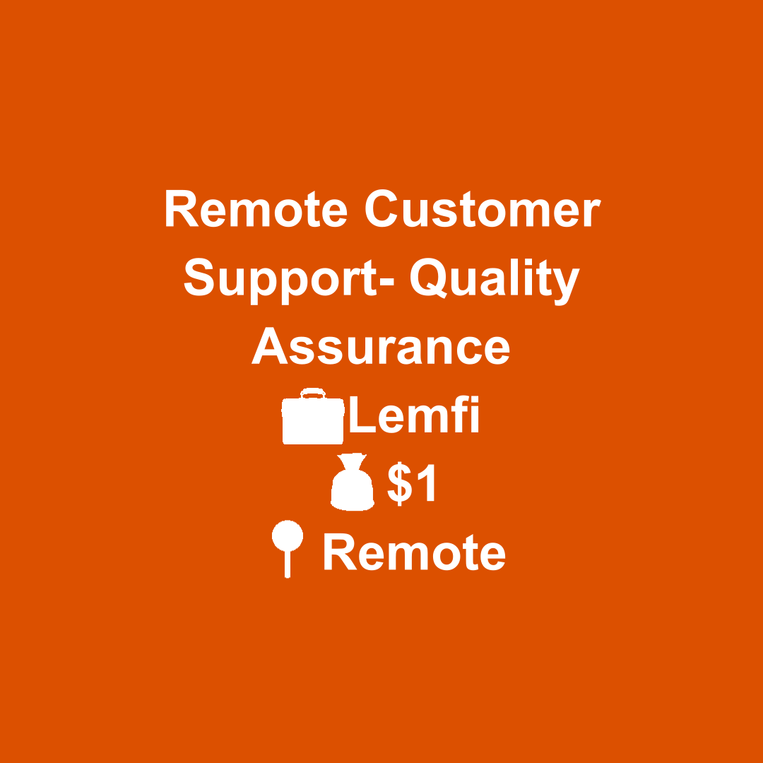 jobfetcher's tweet image. Are you ready to make an impact while working from home? Join Lemfi's Customer Support team and help build a financial ecosystem for immigrants! 🌍💼  
jobfetcher.org/jobs/view/remo…  
#remotejobs #customersupport #QualityAssurance #workfromhome
