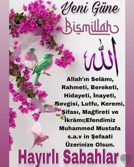 selamün aleyküm🇹🇷güne #bismillah🤲🏻🙋🏻‍♂️

Ey Peygamber! Sana ve sana tabi olan mü'minlere Allah yeter 
Enfâl 64.Ayet

#hayırlı sabahlar 🍵
huzurlu mutlu günler inşallah 

LA GALİBE İLLALAH