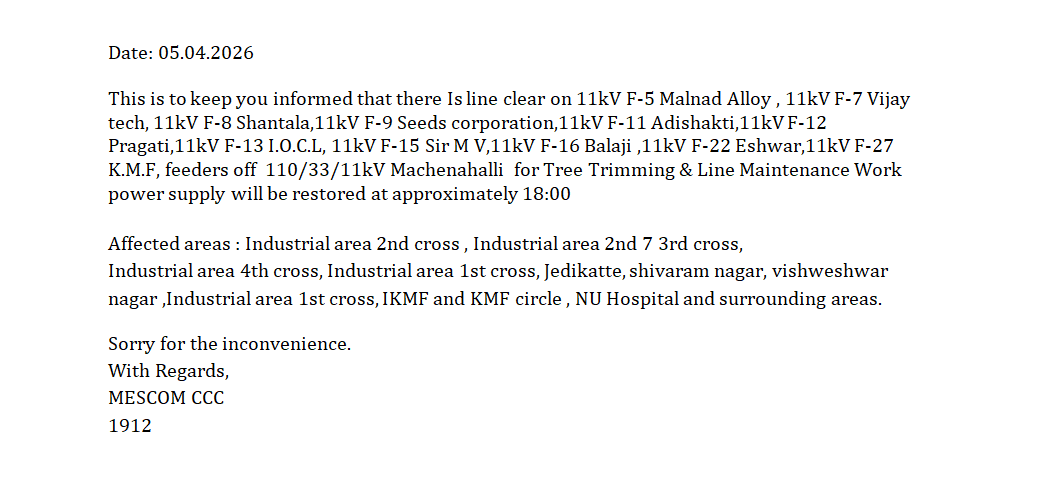 MESCOM Customer Care tweet media