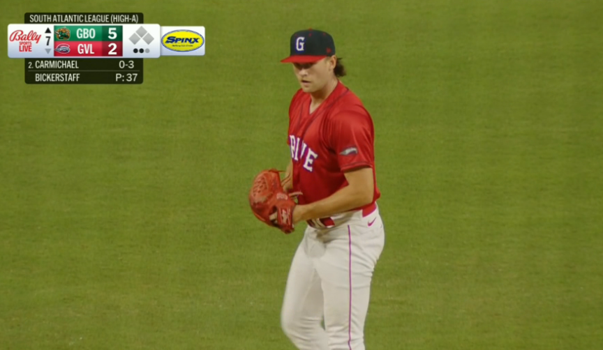 RMetzgerWTOV9's tweet photo. Pretty neat situation tonight in the minors where not only did Steubenville alum Calvin Bickerstaff toss 3.1 shutout innings in his debut for Boston's high-class A affiliate Greenville, but Weir High alum Reid Hoover was 1 of the 2 umpires in this series and game. https://t.co/FwCeEoAQ7t