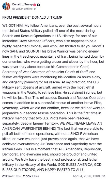 🚨 BREAKING: PRESIDENT TRUMP RESPONDS TO THE RESUCE OF THE SECOND F15 ...