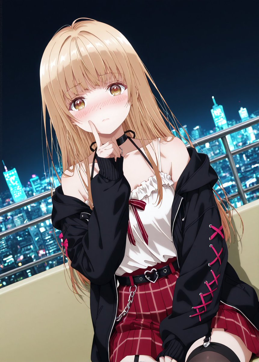 パンク系私服な椎名真昼さん SFW Illustration. No nudity or