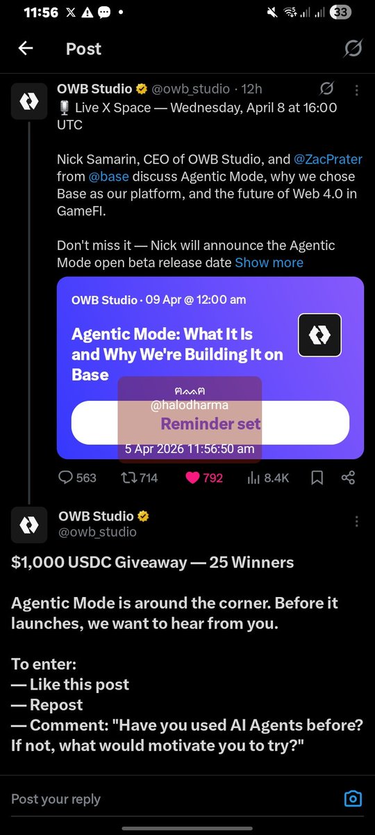 halodharma's tweet photo. @owb_studio I haven't explored many AI agents yet, but what would motivate me is the idea of having a tool that could optimize my workflow, track opportunities, and keep me ahead of the curve https://t.co/gdUPPjuqmI