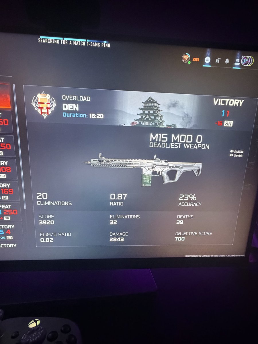 badeleon6's tweet photo. @LawrenceMetten @Parasite @Treyarch 

Lost SR after winning overload in Overtime. Literally says victory.   🤙🏽 loving this update https://t.co/W7dMnzKkoa