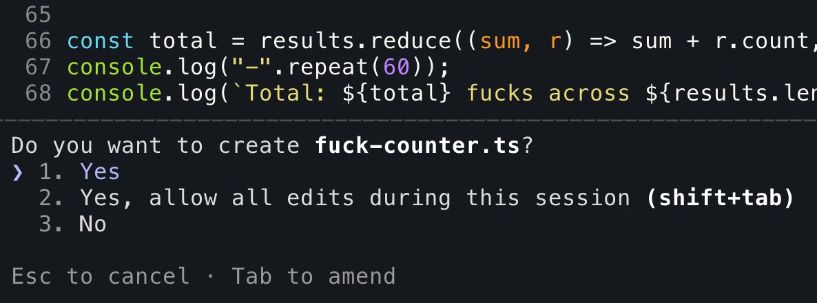 crabl's tweet photo. @1a1n1d1y building myself a fuck counter so i can empirically demonstrate model degradation https://t.co/9u3o5Il8Jb