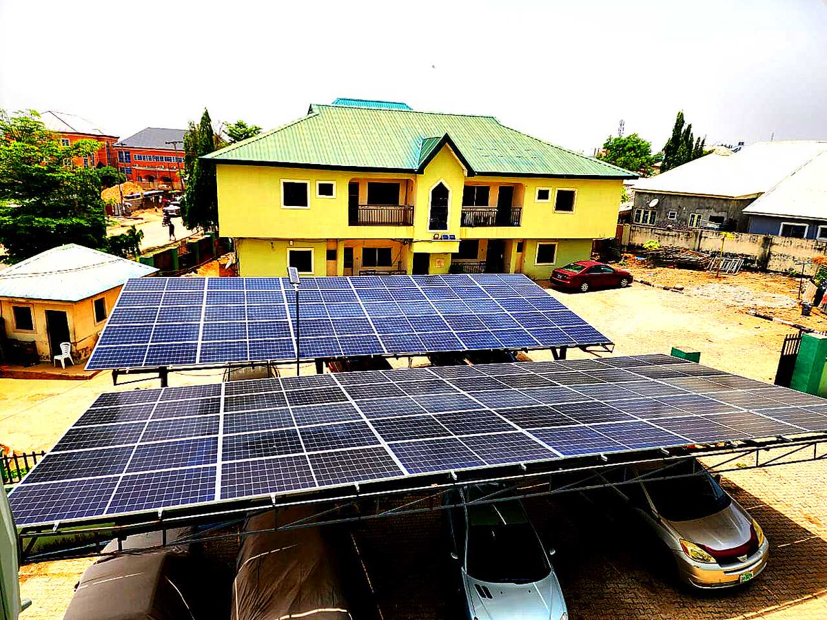 gbenro's tweet photo. Here's one of my favorite solar advisories. 

I advised St. Bartholomew's Cathedral in Kubwa 

2×20kVA Deye 3-ph inverters 
60 Longi panels (~34kWp) 
6×15kWh DERIY lithium batteries (90kWh)

Now they power church, vicarage &amp; a primary school,  on a shikini budget.#SolarScriptura https://t.co/kb77SoMZP5