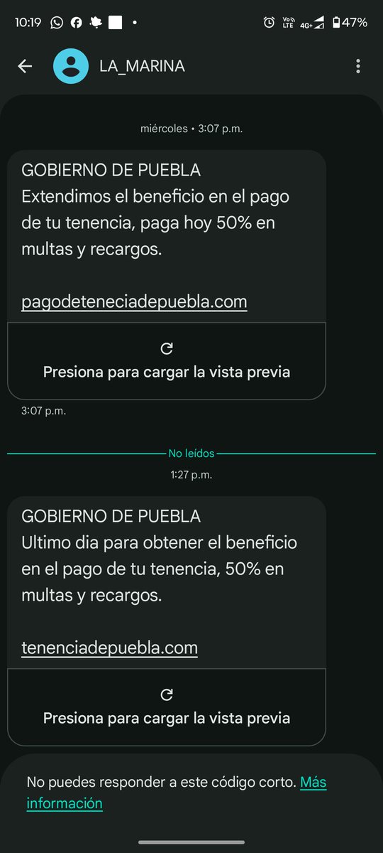 leon69XD's tweet photo. @CiberPoliciaPue 

Me llegó este mensaje que a todas luces parece fraudulento https://t.co/ZRl29ZZdVb