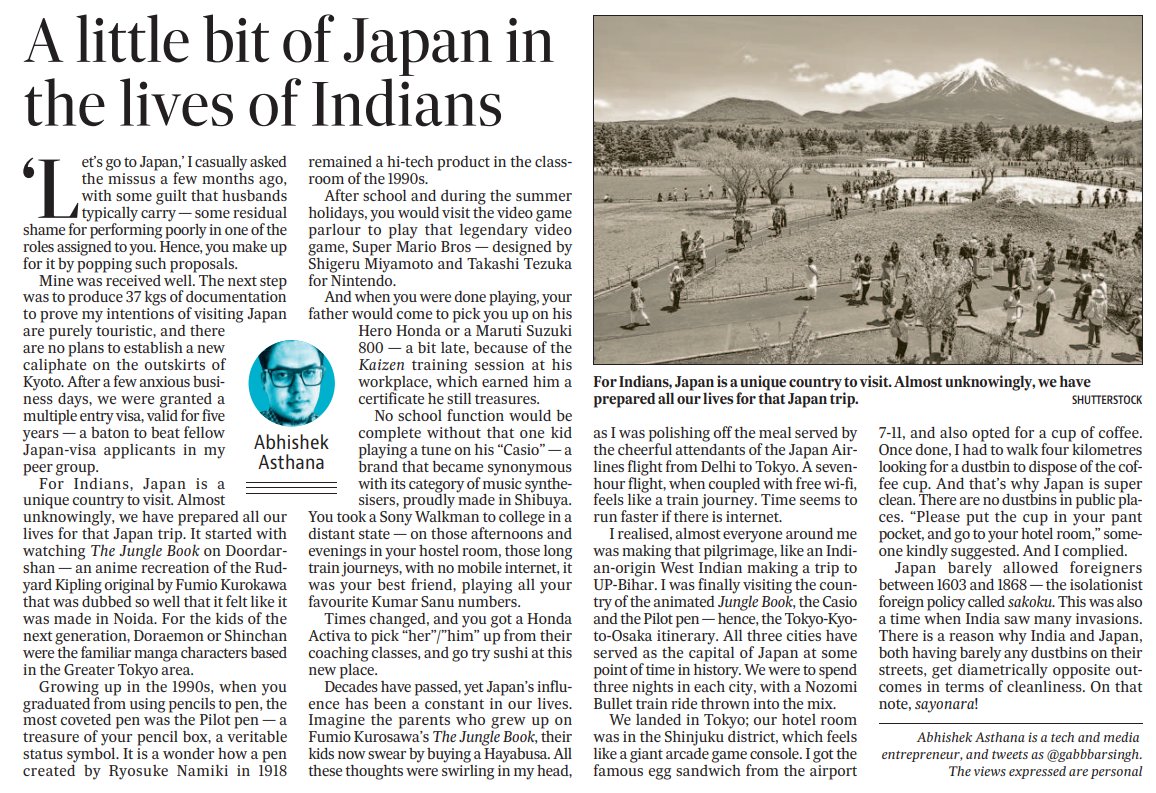 GabbbarSingh's tweet photo. 🚨 New Column

Every Indian is un-knowingly preparing for a Japan trip. Here's how. 

My latest for Hindustan Times. Read &amp; Share views :) https://t.co/rYxZ1yG0AH