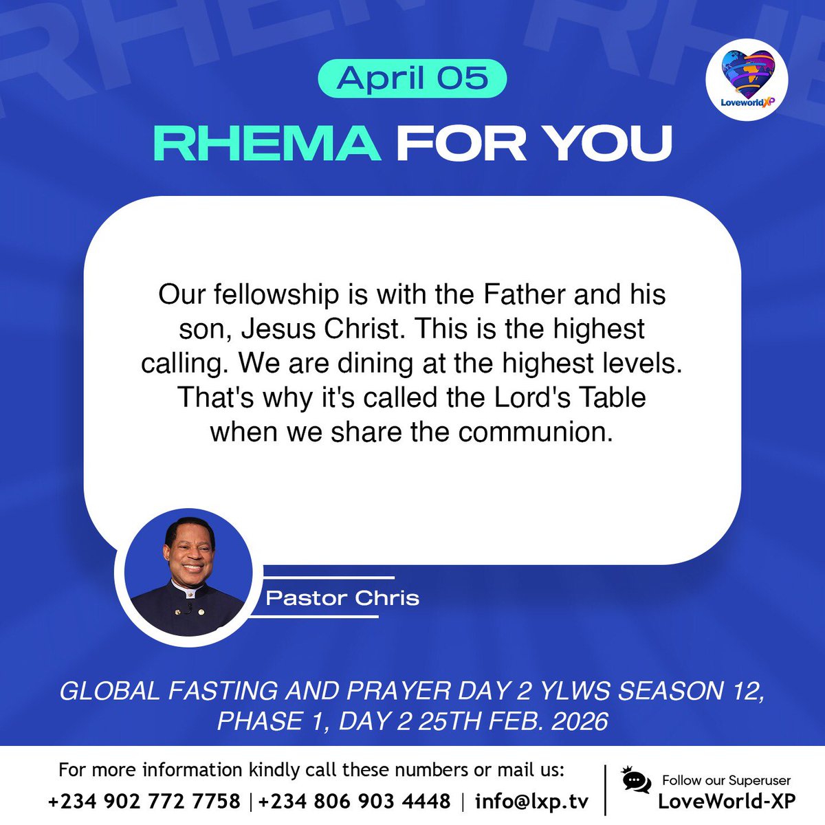 Loveworld XP tweet media