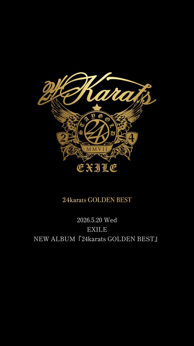 exilelive_acc's tweet image. 受付は今夜23:59まで🎁リリース記念 オフィシャルSHOP 特典
exile.jp/news/detail.ph…

#EXILE NEW ALBUM
「24karats GOLDEN BEST」全曲配信中
exile.lnk.to/24karats-golde…

5.20 Package release
🛒ONLINE STORE
exile.lnk.to/20260520-24kar…

📀作品詳細
exile.exfamily.jp/s/ldh01/news/d…

#24karats