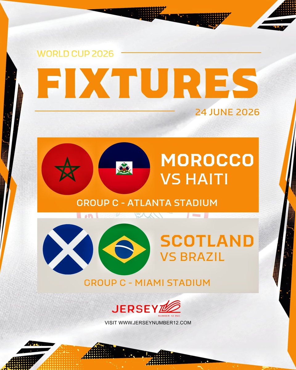 jn12media's tweet photo. If you're in #miami and #atlanta save the dates for Group C fixtures of the #fifaworldcup2026 #soccerfans #final48 https://t.co/qjVi8IXW4F