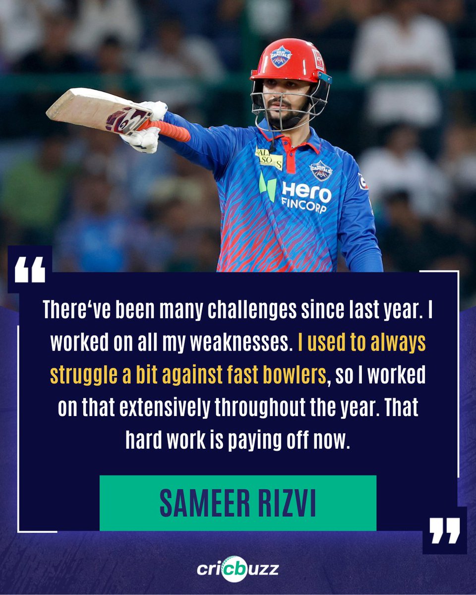 cricbuzz's tweet photo. Fierce on the field, frank off it.
Sameer Rizvi. What a man, what a player!🔥👏
#DCvMI #IPL2026 https://t.co/5q0XFb8YsX