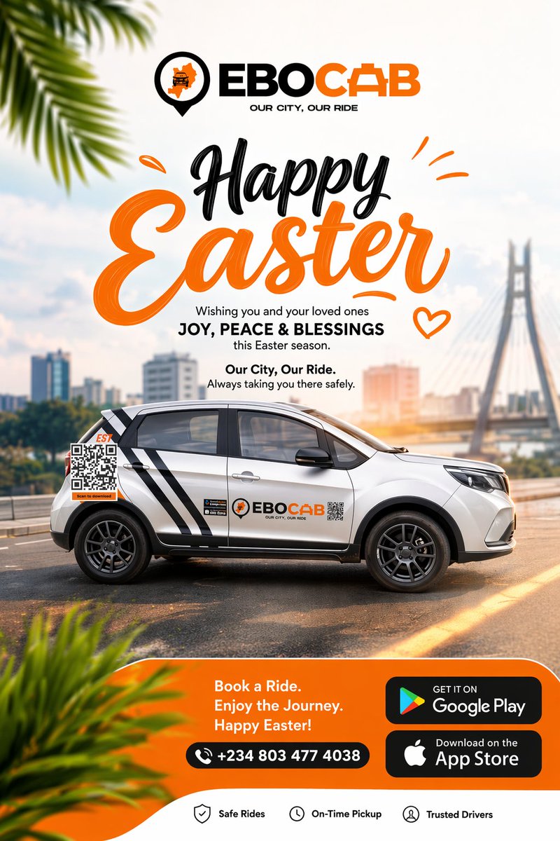 officialebocab's tweet image. Happy Easter everyone - from EboCab 
#ebocab #easter #RideWithEase #foryou #sunday