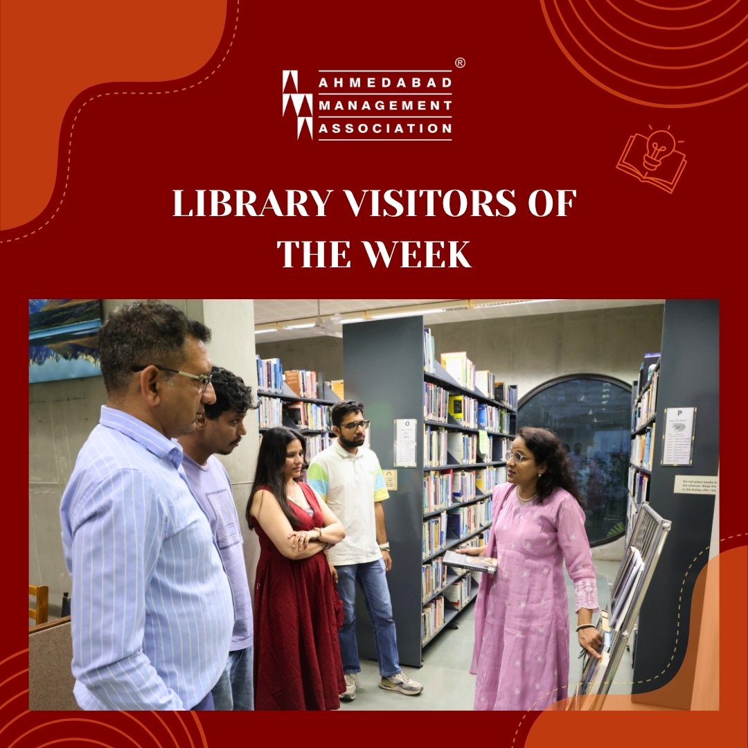 ama_ahmedabad's tweet image. Library Visitors of the Week, highlighting last week’s aspiring professionals who explored AMA’s library, engaged with diverse resources, and experienced learning that goes beyond the classroom, reflecting our commitment to meaningful knowledge for all.

#ama #amaindia