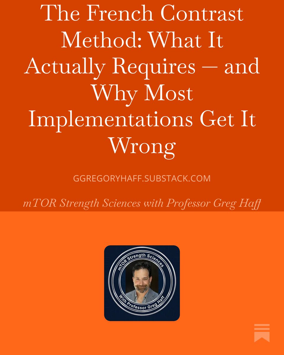 Doc_Haff's tweet photo. The French Contrast Method is a potentiation management strategy — and that distinction changes everything about who should use it, when, and why most implementations fail. https://t.co/A7vGMyMJFX 
#StrengthScience #StrengthAndConditioning #PowerDevelopment #NSCA #ASCA #UKSCA https://t.co/d6toS7PUlt