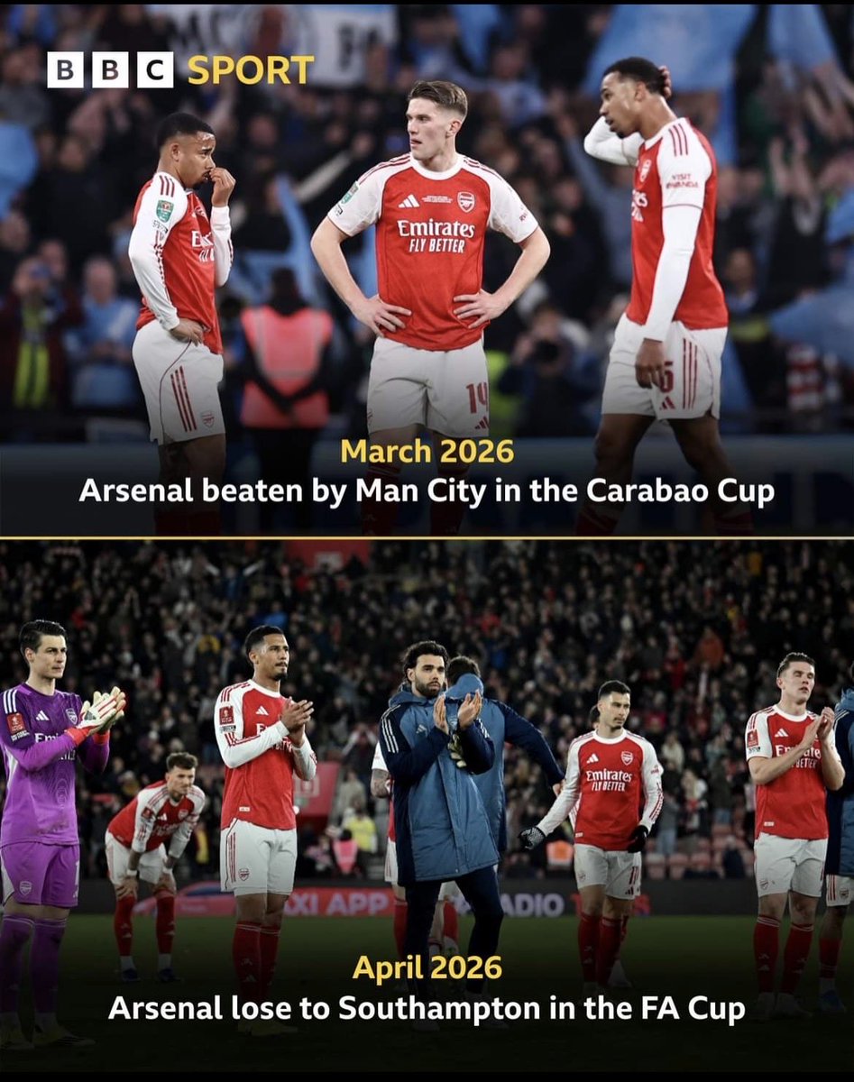 reg_kam's tweet image. Expectations: 🔴 “Triple incoming… 🔥”
Reality: 😭 “Trebbile…”
From dreaming of lifting everything to calculating top-4 equations overnight. Football really humbles you fast.
Still… once a Gunner, always a believer ❤️
#Arsenal #Gunners #RealityCheck #COYG