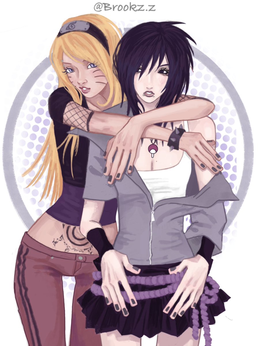 Yk what’s better than narusasu yaoi? 
Narusasu yuri 💜🧡
#snsfanart