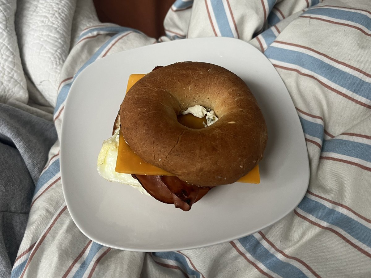 hopiecakes's tweet image. #bf made me #bagel this morning so my #day was #awesome.
