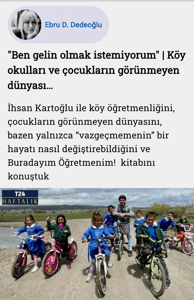 Çok güzel bir söyleşi. Okumak için tıklayınız!
t24.com.tr/yazarlar/ebru-…