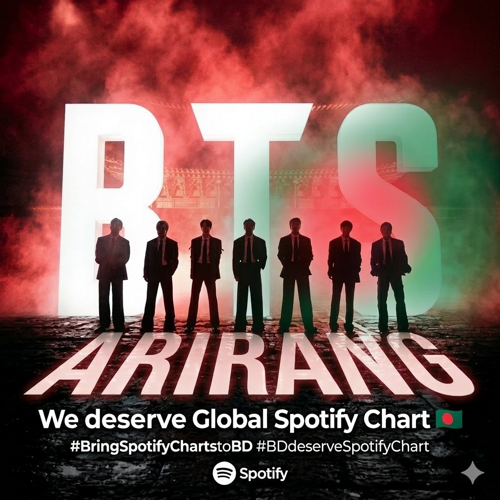 MowTuli92071's tweet photo. Bangladesh deserves official @Spotify charts! 🇧🇩 It’s been 5 years since launch—let’s finally see our local artists on the global map. 
#BDdeserveSpotifyChart
#BringSpotifyChartstoBD
#SpotifyBangladesh https://t.co/JOEIqoHPwl