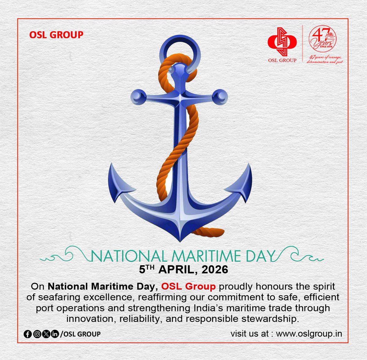 OSL_GROUP's tweet photo. With deep respect for the seas and those who sail them, we celebrate National Maritime Day. https://t.co/qp99iKwKWs