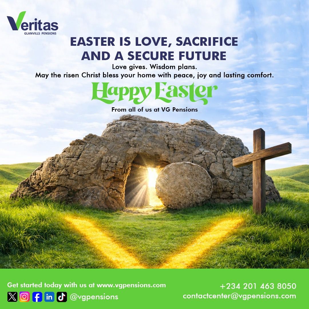 vgpensions1's tweet image. Happy Easter from all of us at Veritas Glanvills Pensions!

This season reminds us that love gives, sacrifice redeems, and wisdom secures the future. May your home be filled with peace, joy, and renewed hope.

#HappyEaster #SecureYourFuture #VGPensions #EasterHope #PeaceAndJoy
