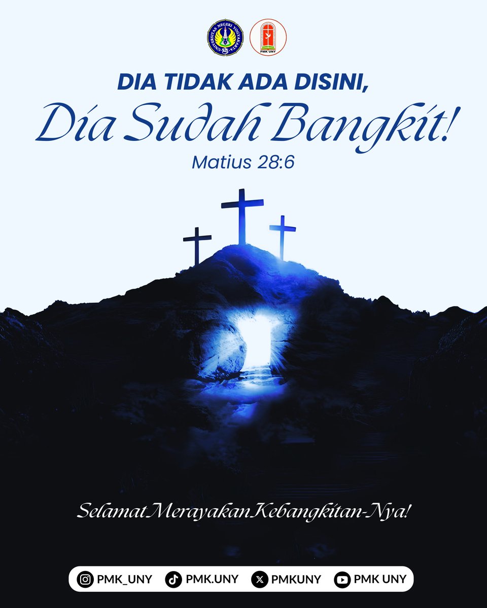 pmkuny's tweet photo. ✨️SELAMAT PASKAH✨️

Hari ini kita merayakan kemenangan kehidupan atas maut, kebangkitan yang membawa pengharapan baru bagi kita semua. ✝️

“Ia tidak ada di sini, sebab Ia telah bangkit.” (Matius 28:6)

Kasih-Nya menang, dan hidup kita dipulihkan.

#paskah #kristen #pmkuny https://t.co/UhfNSOnaNI