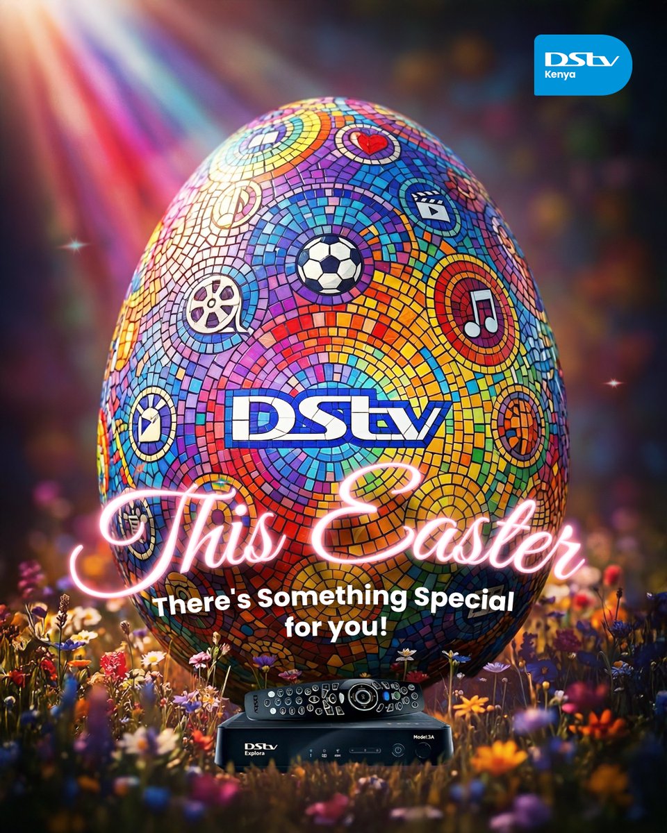 DStv_Kenya's tweet photo. Wishing you an egg-stra special Easter Sunday! 🐣✨
From feel-good moments to non-stop entertainment, there’s something for everyone to enjoy this season…Sit back, press play, and let the good times roll!
#HappyEaster #EasterFun #EggstraSpecial #SomethingForEveryone #GoodVibesOnly #FamilyTime #CelebrateEaster