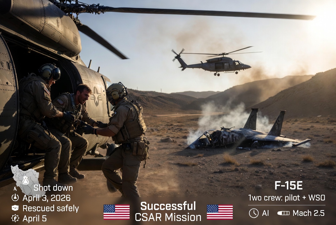 laptoptravel's tweet image. 🚨 BREAKING NEWS !! 🚨
The second crew member (weapons systems officer) from the U.S. F-15E Strike Eagle shot down over Iran has been rescued safely by U.S. forces.
#MissingPilot #F15 #StrikeEagle #RescueMission #Iran #IranWar